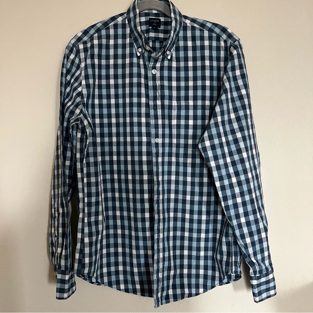 Men’s J.Crew dress shirt blue gingham